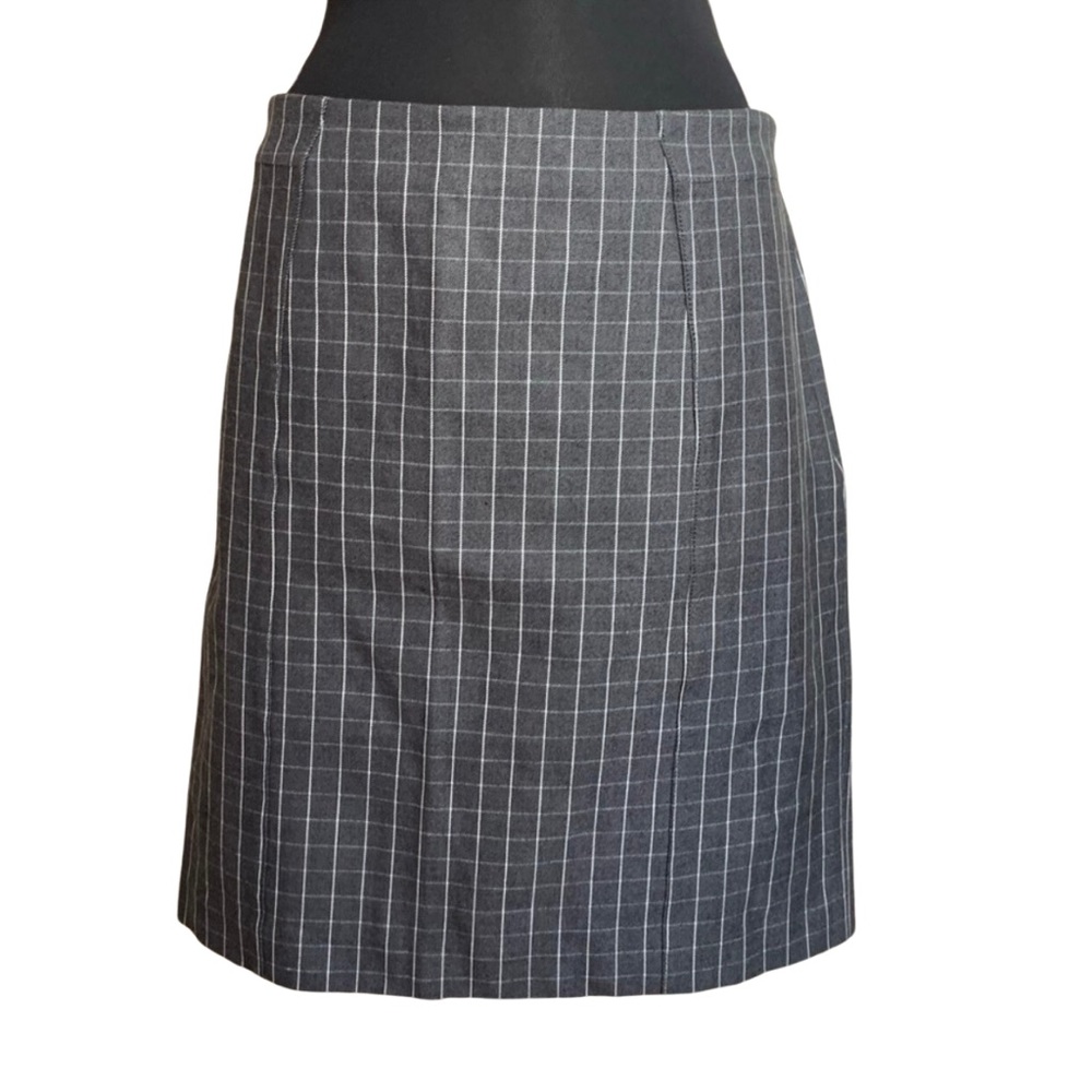 BANANA REPUBLIC Skirt Gray NWOT Size 14 Grid Plaid